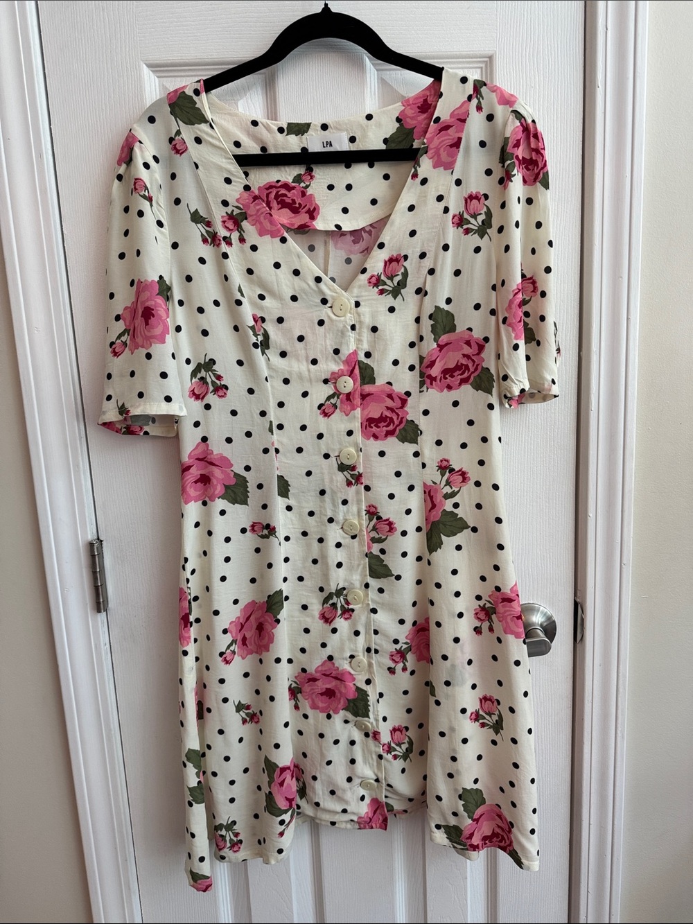 LPA • REVOLVE Bambina Dress in Dotty Rose Button Front Size Medium